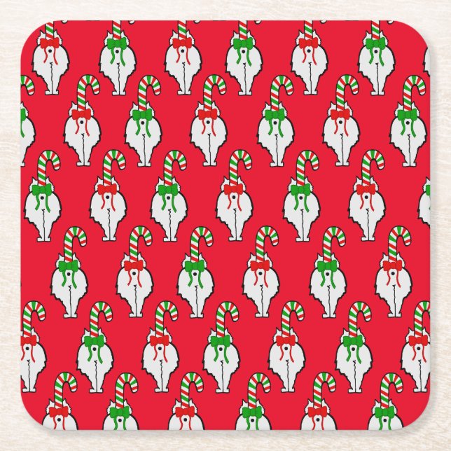 Katt Butt-jul Underlägg Papper Kvadrat (Framsidan)