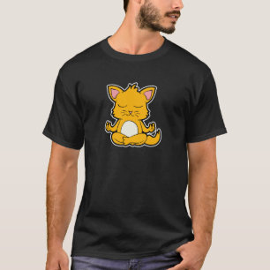 Katt Calmcat Yoga Djur Position Vintage Frekvens T Shirt