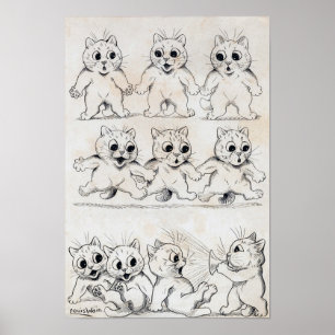 Katt Cartoon, Louis Wain Poster