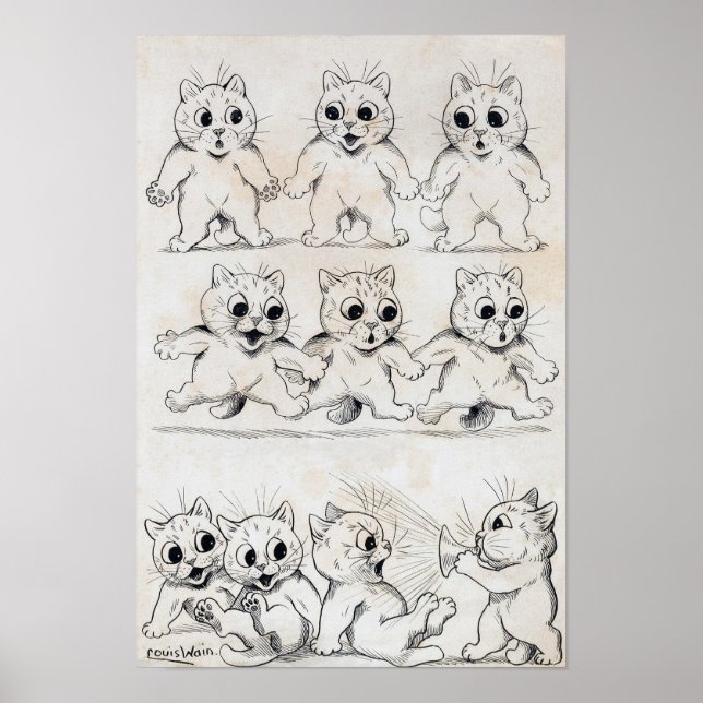 Katt Cartoon, Louis Wain Poster (Framsidan)
