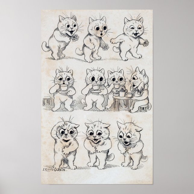 Katt Cartoon, Louis Wain Poster (Framsidan)