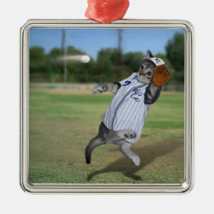 Katt Catcher i Outfield! Julgransprydnad Metall