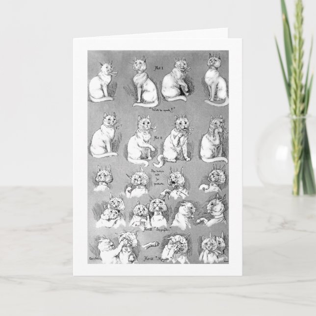 Katt, Courship & Giftermål, Bride, Louis Wain Kort (Framsida)