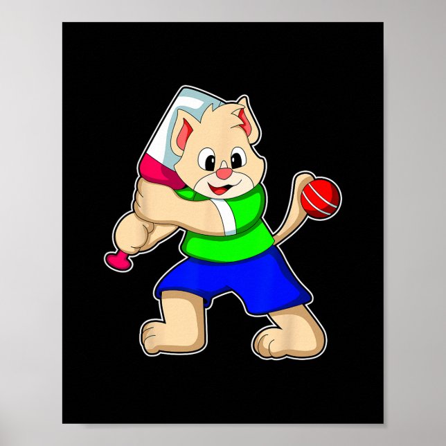 Katt Cricket Cricket T Sport  Poster (Framsidan)