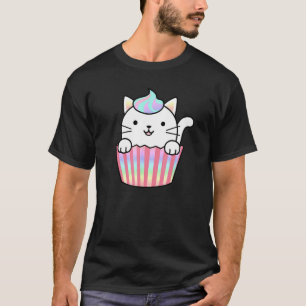 Katt Cupcake Kvinnor Män Vuxna Barn Rolig Katt T Shirt