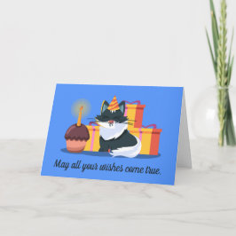 Katt, cupkaka, Presenter, födelsedag Kort