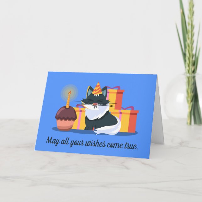 Katt, cupkaka, Presenter, födelsedag Kort (Framsida)