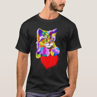 Katt Cute Cute Valentine Day Heart för Kitten T Shirt