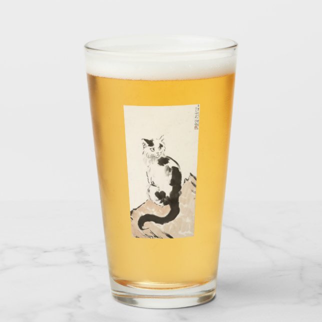 Katt (Cute Kitten) (Kattunge) (från Xu Beihong) Glaskopp (Framsida fylld)
