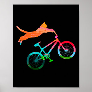 Katt cyklist cykel Kitty Mtb Atb Cyklar Mountainbi Poster