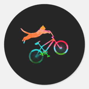 Katt cyklist cykel Kitty Mtb Atb Cyklar Mountainbi Runt Klistermärke
