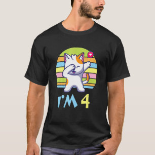 Katt Dabbas med Heart Lycklig eller mig, du är 4 å T Shirt