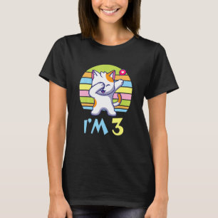 Katt Dabbas med Heart Lycklig o mig du är 3 år gam T Shirt