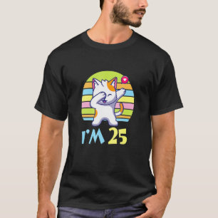 Katt dabbing med Heart Lycklig eller mig 25 år gam T Shirt