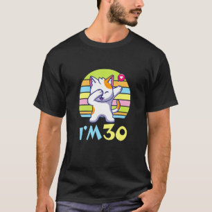 Katt Dabbing med Heart Lycklig eller mig 30 år gam T Shirt