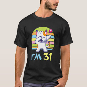 Katt Dabbing med Heart Lycklig eller mig 31 år gam T Shirt
