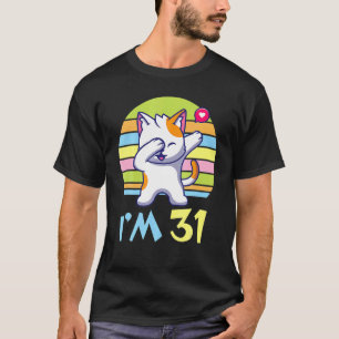 Katt Dabbing med Heart Lycklig eller mig 31 år gam T Shirt