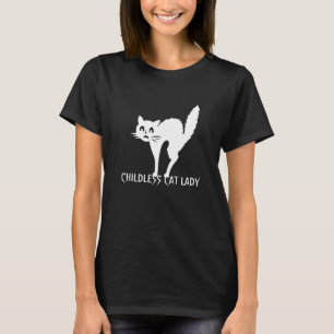 Katt dam lustig, rödvit katttypografi t shirt
