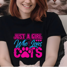 Katt dam t skjortor, flicka som kärlek katter t shirt