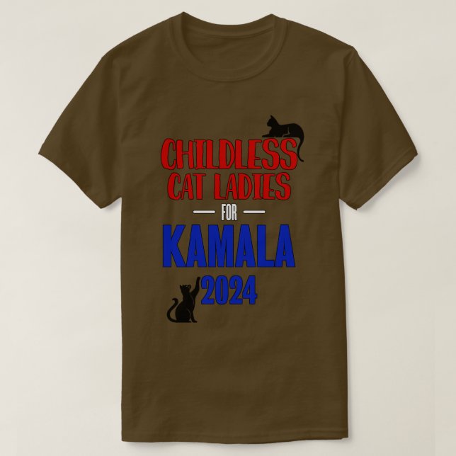 Katt Dam utan barn för Kamala T Shirt (Design framsida)
