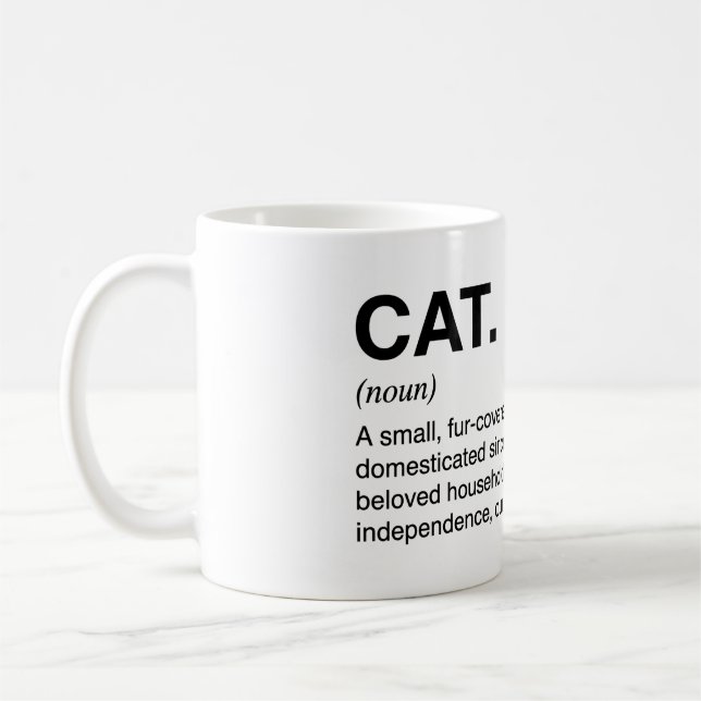 Katt Definition Substantiv Rolig Kattälskare Kaffemugg (Vänster)