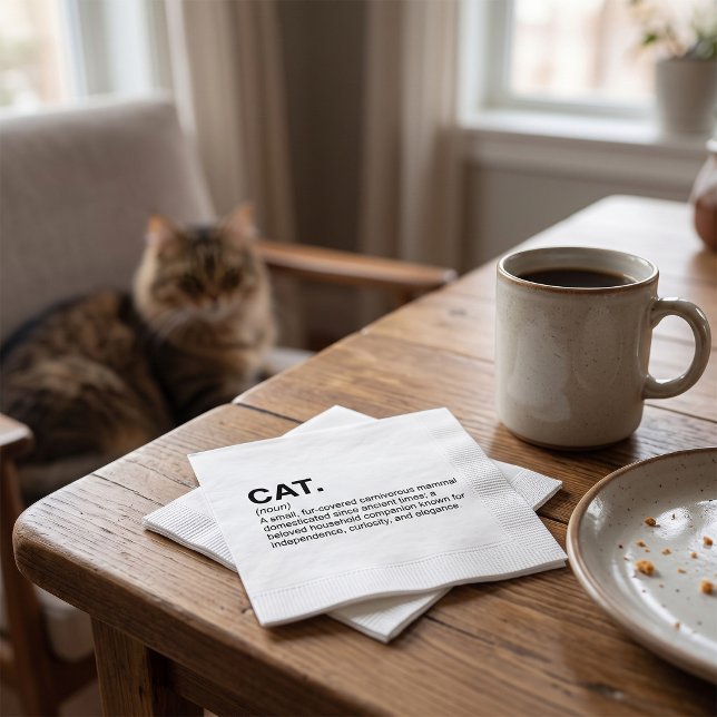 Katt Definition Substantiv Rolig Kattälskare Pappersservett (Skapare uppladdad)