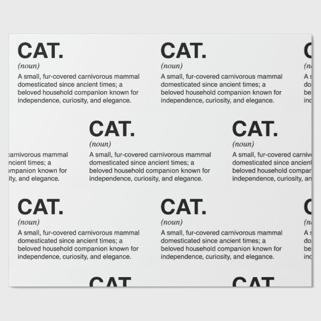 Katt Definition Substantiv Rolig Kattälskare Presentpapper (Platt)