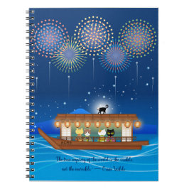 Katt Delight i Fireworks ombord på en husbåt Anteckningsbok