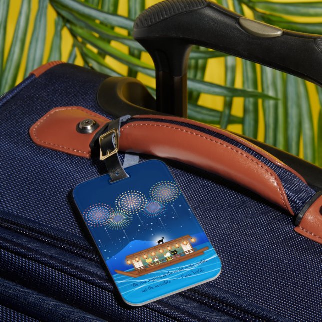 Katt Delight i Fireworks ombord på en husbåt Bagagebricka (Framsida Insitu 1)