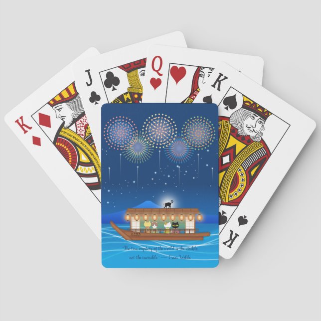 Katt Delight i Fireworks ombord på en husbåt Casinokort (Baksidan)