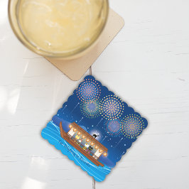 Katt Delight i Fireworks ombord på en husbåt Underlägg Papper