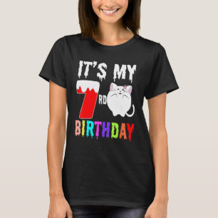 Katt den min sjunde födelsedag för pojkar flickor t shirt