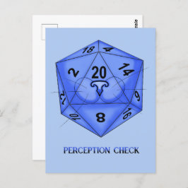 Katt. Dice 20. Perceptionskontroll Vykort