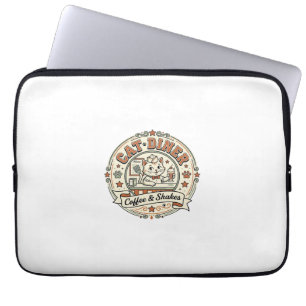 Katt Diner Katt Diner Retro Restaurang Katt Vintag Laptop Fodral