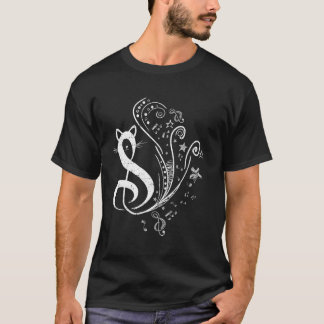 Katt Diskantnyckel Symbol Musik & Katter Älskare M T Shirt