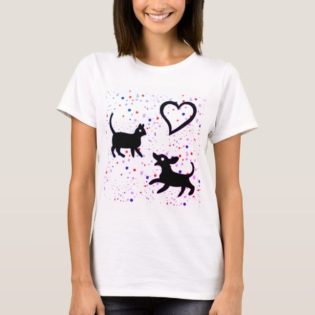 katt, djur, hund t shirt (Framsida)