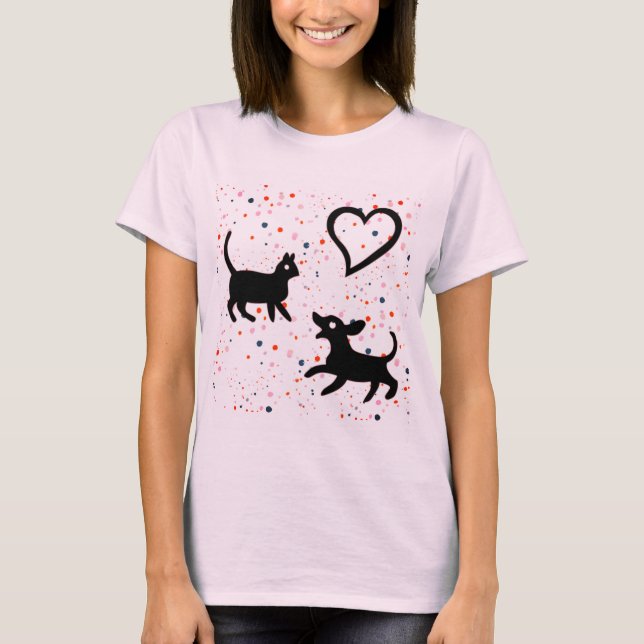 katt, djur, hund t shirt (Framsida)
