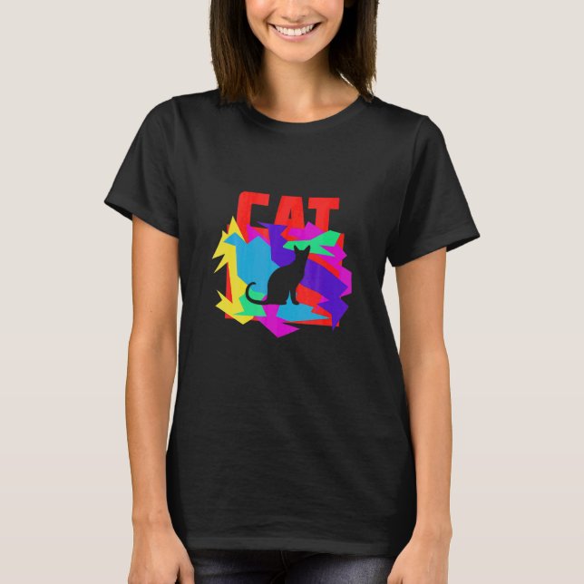 Katt Djur Moasik Pussel T Shirt (Framsida)