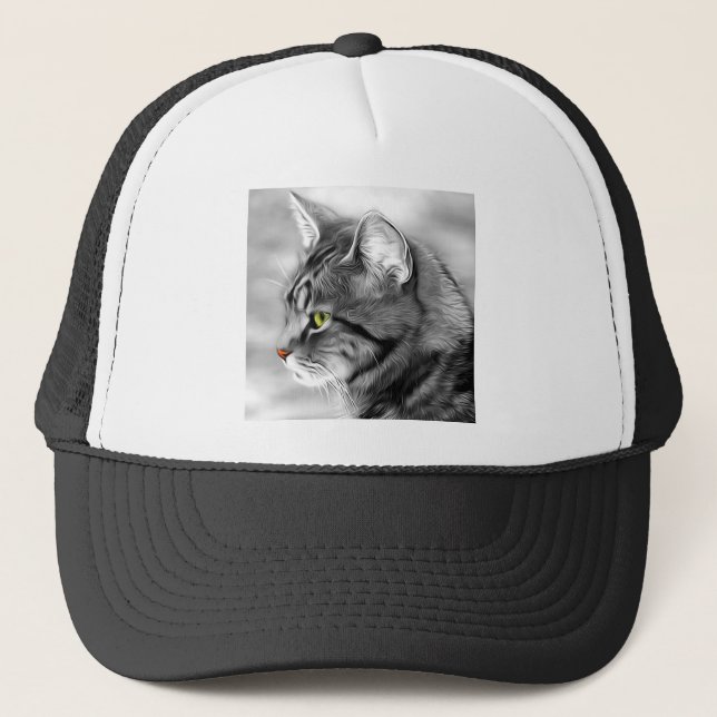 Katt Djur Pet Porträtt Päls Sweets Whiskers Keps (Framsida)