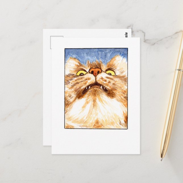 Katt Djur Selfie- DNM Postkort Vykort (Fram/Back In Situ)