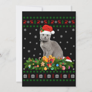 Katt Djurfantast Julhatt Ful Rysk Blå Katt Inbjudningar