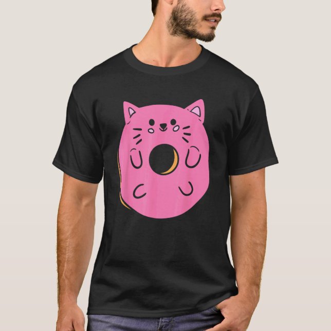Katt Donut Bakform T Shirt (Framsida)