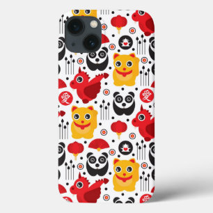Katt, drake och panda för china lycklig