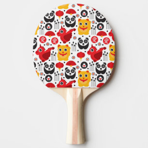 Katt, drake och panda för china lycklig pingisracket