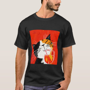 katt Dricker Apelsindryck på ett coolt Sätt T Shirt