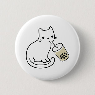Katt dricker Boba mjölkte Bobalogy Hoodie Knapp