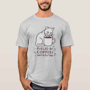 Katt Dricker Kaffe Drivs Av Kaffe Och Visdom T Shirt