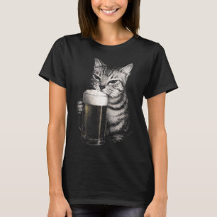 Katt dricker öl rolig meme män kvinnor matchande t shirt