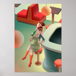 Katt drunkningsöl vid Pub Poster