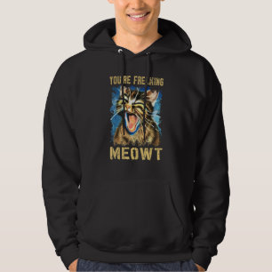 Katt Du gör mig helt kattuggla Vintage Katt Mjao Hoodie